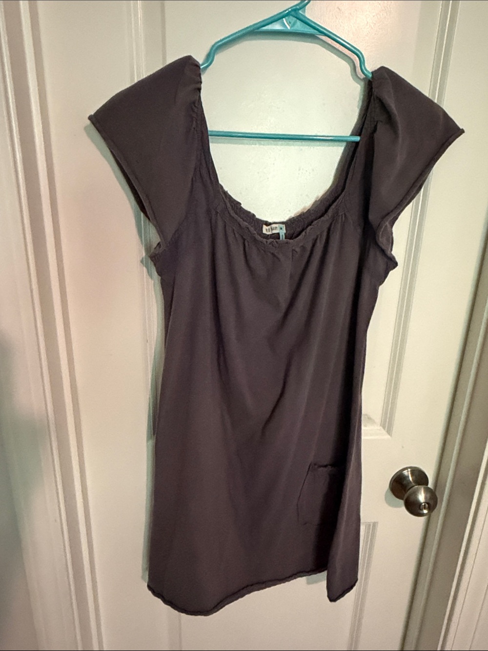 Old Navy Gray Cap-Sleeve Tunic Dress